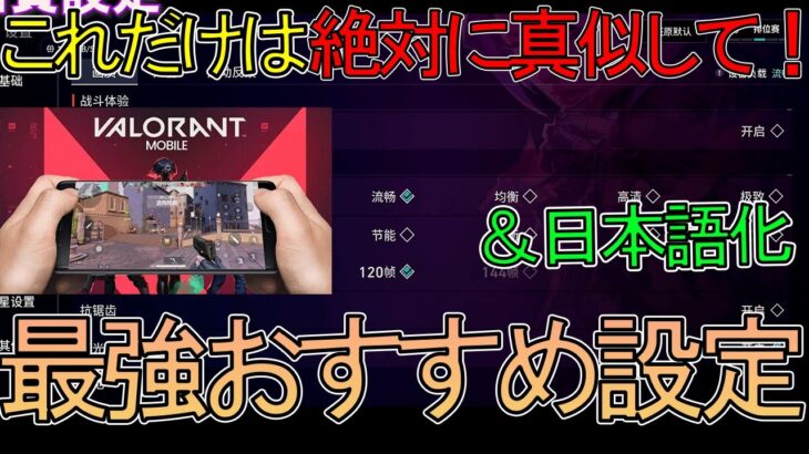 【ヴァロモバ】操作が激変！超重要おすすめ設定＆日本語訳解説！始める前にこれ設定して！初心者必見！【VALORANTモバイル,VALORANTMOBILE】